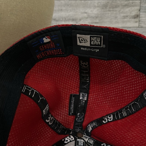 Texas Rangers red distressed fitted baseball cap hat size medium/ large - Picture 7 of 7